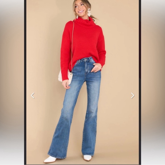 Red Dress Boutique Sweaters - Red Turtleneck Sweater Medium/Large